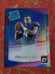 2017 Panini Donruss Optic Deshaun Watson Pink Prizm #195 RC Rated Rookie - Picture 1 of 2