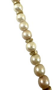 Vintage Napier Faux Pearl/Gold Tone Necklace, Long, 1980s, used - Picture 1 of 7