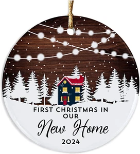 First Christmas in Our New Home 2024 Ceramic Ornament - New House Keepsake, Home - Picture 1 of 12