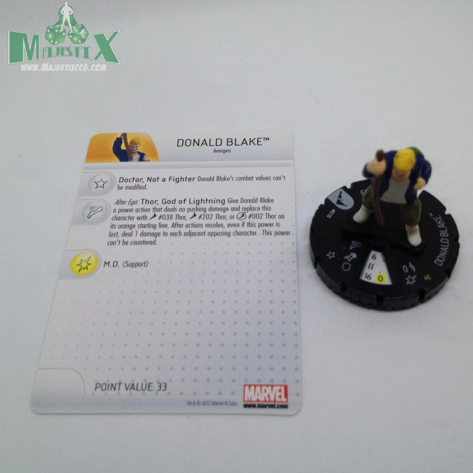 Heroclix Chaos War set Donald Blake #010 Common figure w/card! - Image 1 of 1