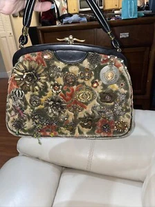 Vintage Tapestry Carpet Bag Purse With All Types Of Designs - Picture 1 of 11