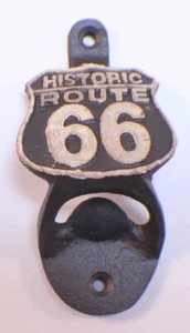 Abridor de botellas de hierro fundido ruta histórica 66 con pátina pintada antigua - Imagen 1 de 4