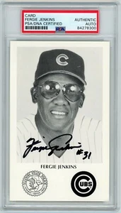FERGUSON FERGIE JENKINS Signed Post Card Chicago Cubs PSA Slabbed Encapsulated - Picture 1 of 2