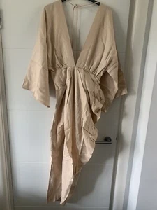 asos edition plunge linen dress size 10 Rrp £80 - Picture 1 of 11