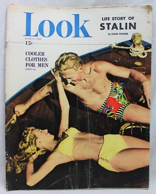 LOOK MAGAZINE 8 JUNE 1948  NEWS FICTION STORIES GENERAL INTEREST MEN'S FASHIONS - Image 1 of 4