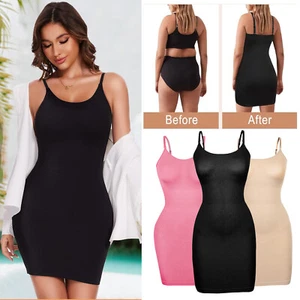 Damen Slip Under Kleid Shapewear Schlankmacher Body Shaper Bauch Kontrolle Shapewear US - Bild 1 von 33
