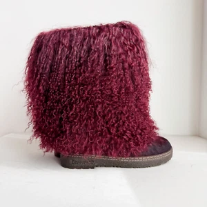 Bearpaw Boetis II Curly Mongolian Lamb Sheep fur Winter Boots Burgundy 8 - Bild 1 von 8