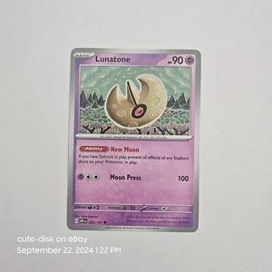 Pokémon TCG Card Lunatone 092/197 Sv03: Obsidian Flames Regular - Picture 1 of 3