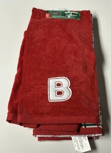 St. Nicholas Square Monogram Hand Towel 2-pack Set  - B - Picture 1 of 4