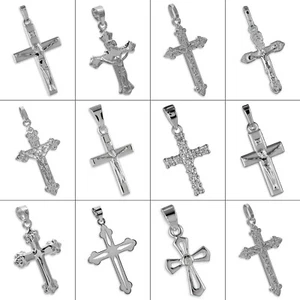 Kreuz Anhänger Kommunion Taufe Konfirmation - 925 Silber - auf Wunsch mit Kette - Bild 1 von 18