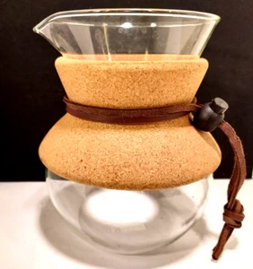 2 Cup Glass Bodum 5.5" Coffee Carafe Cork Insulator Removes Easy 2 Clean - Picture 1 of 5