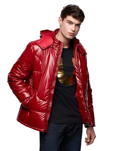 $ 455 Designer seltene TRUE RELIGION Herren Kapuze blau dick warm Puff Winterjacke M - Bild 1 von 6
