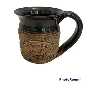 Coffee Tea Mug Cup Pottery Brown Drip Glaze Ayers Rock Australia Gift Travel - Picture 1 of 12