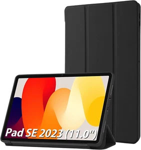 Cover Per Xiaomi Redmi Pad SE 2023 (11.0'') Custodia Tablet In Pelle PU (Nero) - Foto 1 di 8