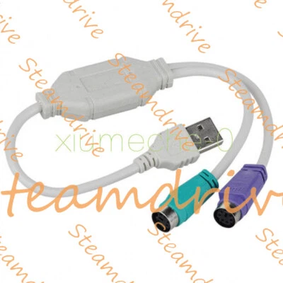 Dual PS2 Female to USB Male Converter Adaptor Cable F/M for Mouse Keyboard* - Image 1 of 4