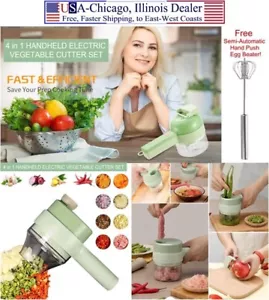 4in1 Portable Electric Vegetable Cutter Food Processor Kitchen Tool Set +Beater! - Picture 1 of 19