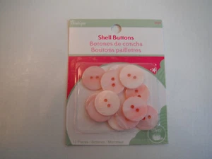 2004 Prym-Dritz Corporation Shell Buttons 12 Pieces 18mm - 3/4" Lt. Pink 2634 - Picture 1 of 3