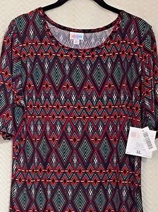 LuLaRoe Julia XL Black White Wine Blue Peach Dress NWT Extra Large - Picture 1 of 5