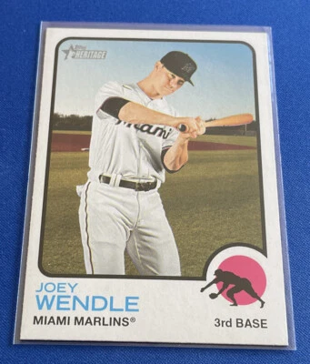 2022 Topps Heritage #198 Joey Wendle Miami Marlins - Image 1 of 2