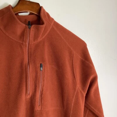 LL Bean Zip Up Light Orange Fleece Jacket Men's Semi Fit Medium - Image 1 of 4