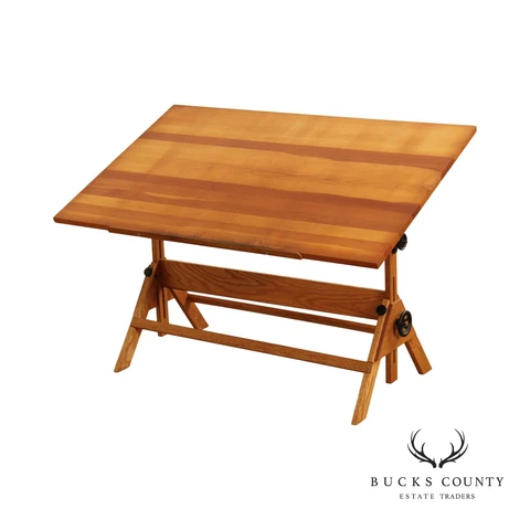 Industrial Style Wood And Iron Drafting Table Cover