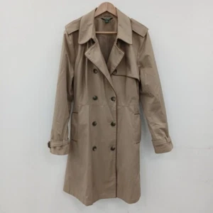 Ralph Lauren Trench Coat Jacket Womens XL UK 16 18 Beige Brown Designer - Picture 1 of 8
