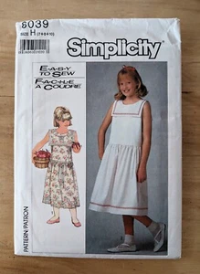 Simplicity 8039 Girls Loose Fitting Pullover Dress 2 Lengths Size 7-10 Uncut - Picture 1 of 2