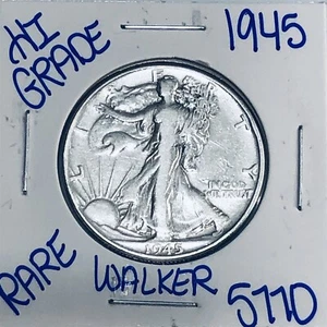 1945 WALKING LIBERTY SILVER HALF DOLLAR AUTHENTIC U.S.MINTCOIN FREESHIPPING 5770 - Picture 1 of 3