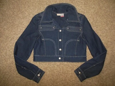  Chaqueta vaquera corta UnionBay mediana elástica azul oscuro denim frontal a presión nueva sin etiquetas  Foto 1 de 2