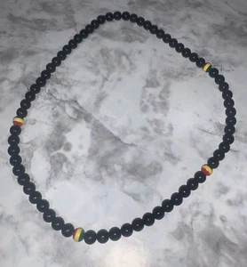 Handmade Rasta Reggae African Jamaican Large Seed Bead Necklace - Picture 1 of 3