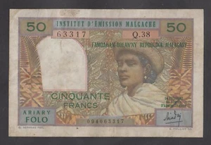 MADAGASCAR  50 Francs 1969  VF   P-61a - Picture 1 of 2