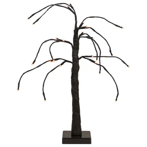 Northlight 24" LED Lighted Black Weeping Halloween Twig Tree - Orange Lights - Picture 1 of 6