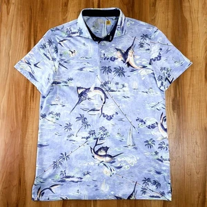 Polo Ralph Lauren Poloshirt Herren Größe M Tailored Fit Marlin Fisch Blau Tropical - Bild 1 von 9