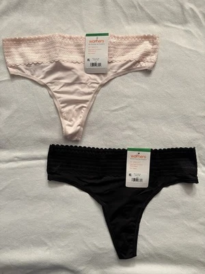 NEW Warners No Pinching No Problems Lace Thong Rx5101J Women Size Large 2 Pair - Image 1 of 4