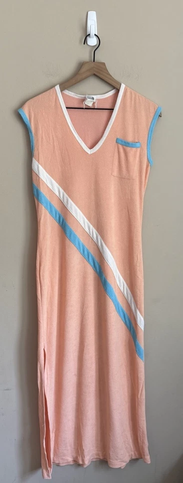 Vestido Maxi Vintage Monrgomery Ward Pano Terry Longo Anos 70 Feminino Tamanho Pequeno - Imagem 1 de 4