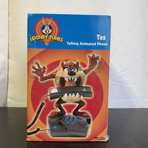 Vtg Looney Tunes Tazmanian Devil Taz Talking Animated Phone Telemania Open Box - Picture 1 of 19