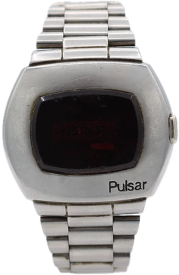 Vintage Pulsar 2900 P2 James Bond Men's Digital LED Wristwatch USA Steel - Image 1 of 4