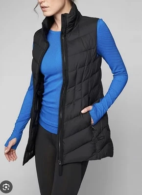 Athleta Black Puffer Goose Down Vest (XXS) - Image 1 of 4