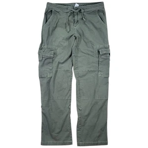 Prana Vintage Cargo Pants Womens Size 6 Green Rollup Cuffs Cotton Canvas Hiking - Picture 1 of 16