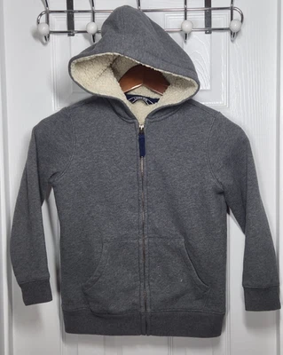 Lands End Gris Sherpa Forrado Cremallera Completa Frontal Sudadera con Capucha Jóvenes Niños Talla Grande 7 Chaqueta Foto 1 de 4