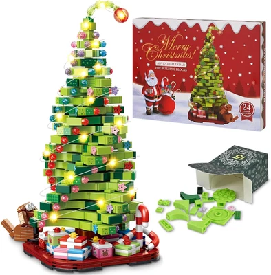 Advent Calendar 2025 Christmas Tree Building Blocks Set- 24 Days of Countdown Ca - Image 1 of 4