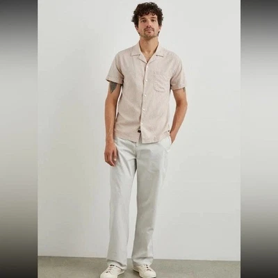 Rails | Men’s Linen Blend Waimea Button Down Shirt In Wishbone Mauve Size Large - Image 1 of 4