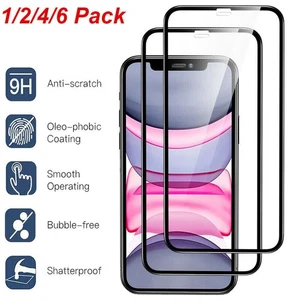 Lotto proteggi schermo vetro temperato per iPhone 16 15 14 13 12 11 Pro X 10D - Foto 1 di 12