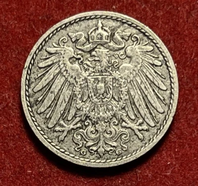 Germany 5 Pfennig 1910 G Copper-Nickel Coin KM#11 T7187 - Image 1 of 2