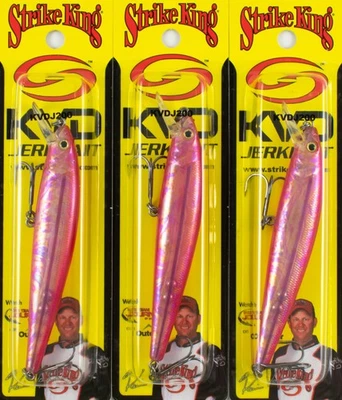 (LOT OF 3) STRIKE KING KVD JERKBAIT 200 HCKVDJ200-297 PRO MORNING DAWN H7271 - Image 1 of 2