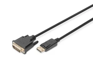 DIGITUS DisplayPort Adapterkabel, DP - DVI (24+1) St/St, 2.0m, m/Verriegelung, D - Afbeelding 1 van 5