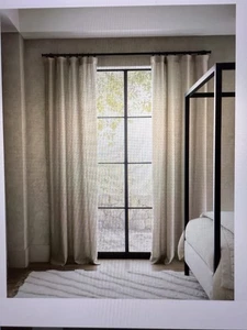 "Panel cortina ventana cortina ARHAUS 50 x 108"" algodón satén marfil nuevo en caja" - Imagen 1 de 4