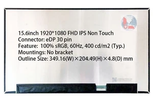 A+ 15.6 IPS FHD LCD Screen for HP Zbook Studio G7 Gen 10 B156HAN02.5 HW3A 30Pin - Picture 1 of 7