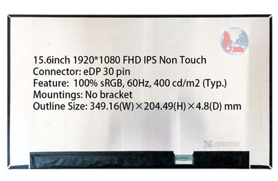 A+ 15.6 IPS FHD LCD Screen for HP Zbook Studio G7 Gen 10 B156HAN02.5 HW3A 30Pin - Image 1 of 4