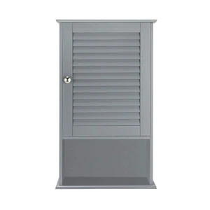 16.5 in. W x 6.5 in. D x 27.5 in. H Gray Bathroom Storage Wall Cabinet Single - Picture 1 of 8